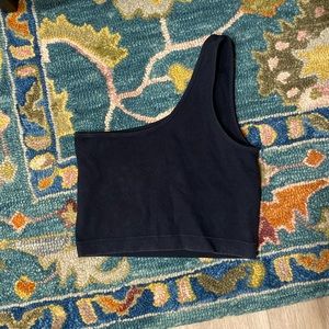 TARGET - one shoulder crop top. BLACK